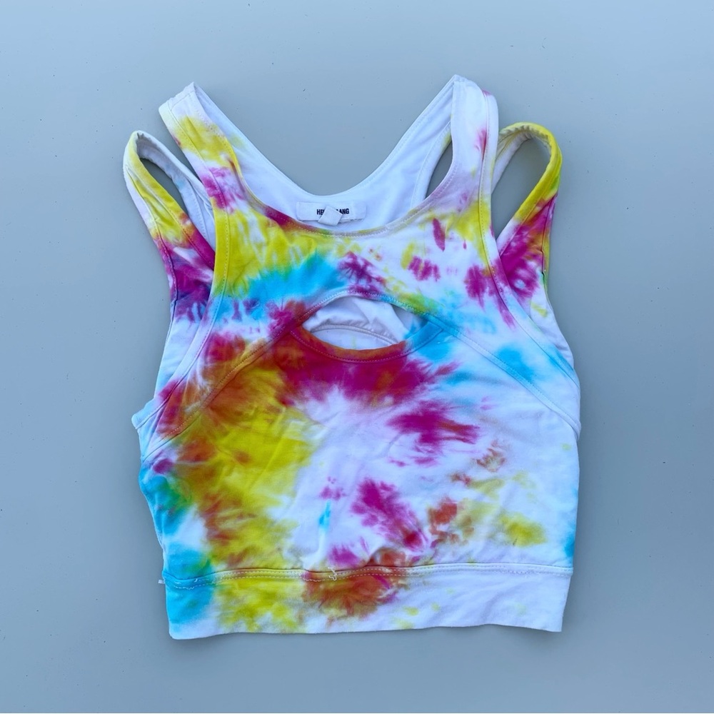 Helmut Lang cutout detail micromodal tie dye bra crop top size P XS - Picture 9 of 15